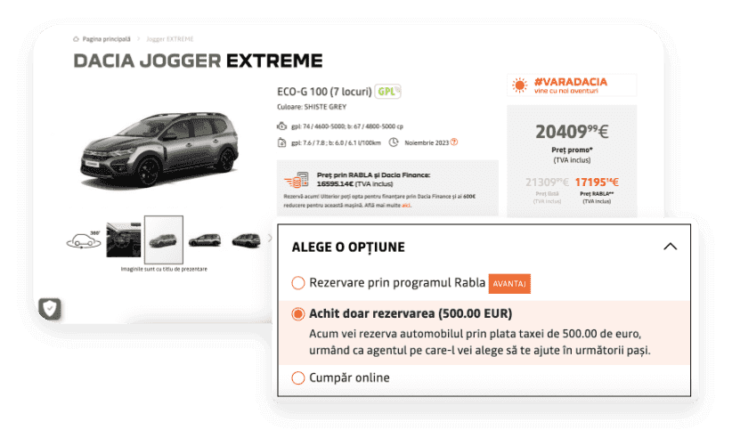 Dacia project visual: Wheels start turning when you make your choice