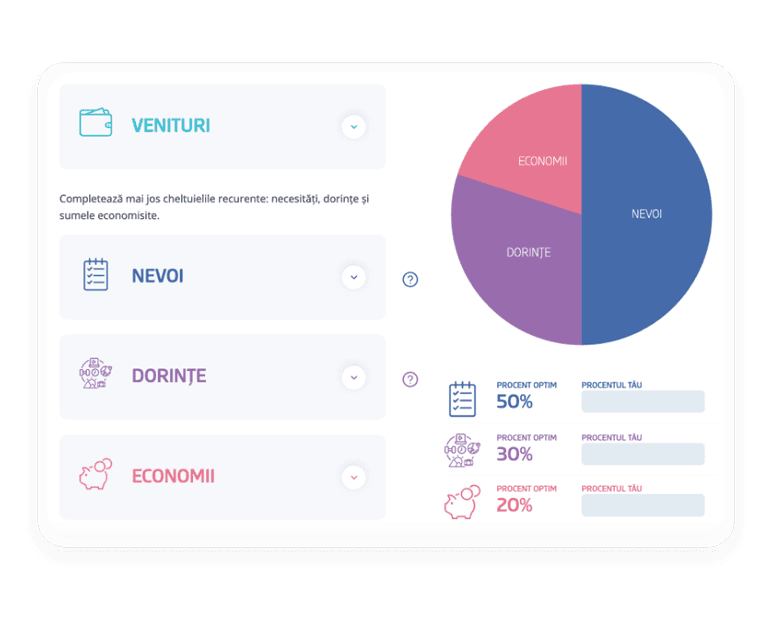 BCR Școala de Bani project visual: Calculating finances