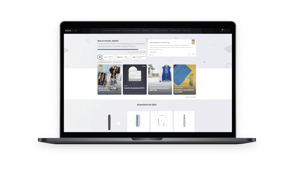 IQOS (Philip Morris Romania) project visual: Developing a modular loyalty platform