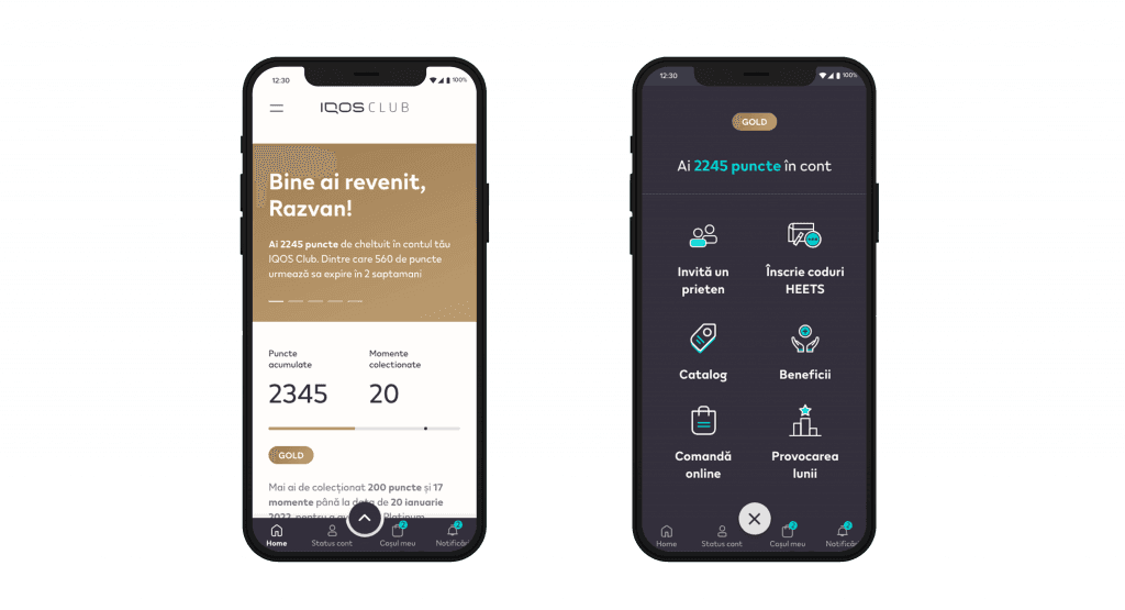 IQOS (Philip Morris Romania) project visual: Building a progressive web app