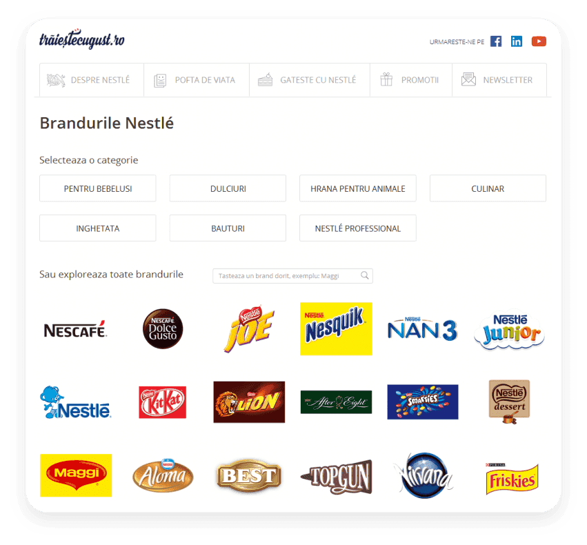 Nestlé Romania project visual: Design & Prototyping