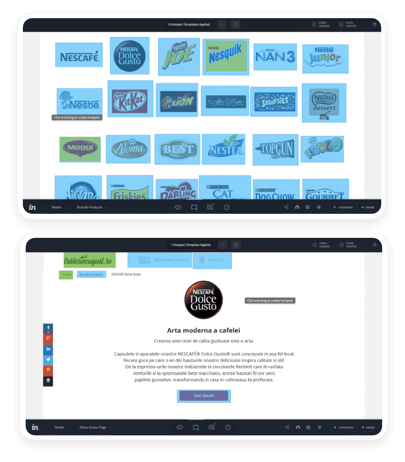 Nestlé Romania project visual: Design & Prototyping