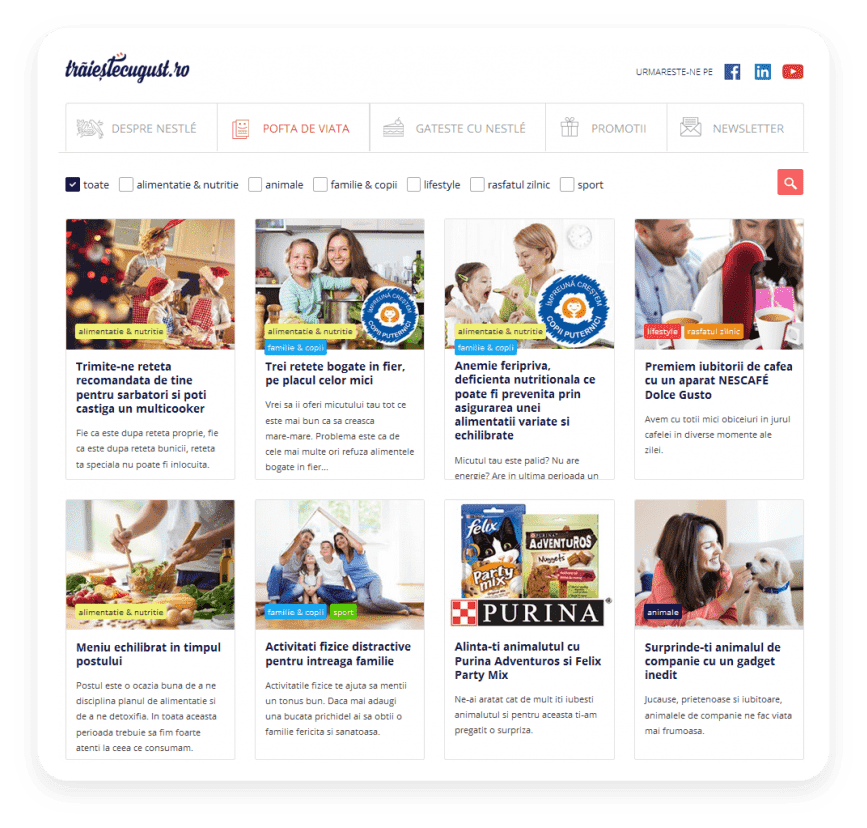 Nestlé Romania project visual: Multi-Brand Platform Tour