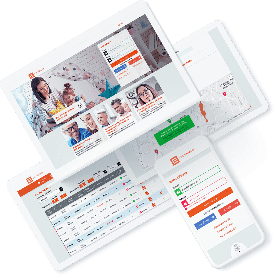 CEZ interactive prototype screens: High-fidelity interactive prototype for better user experience feedback