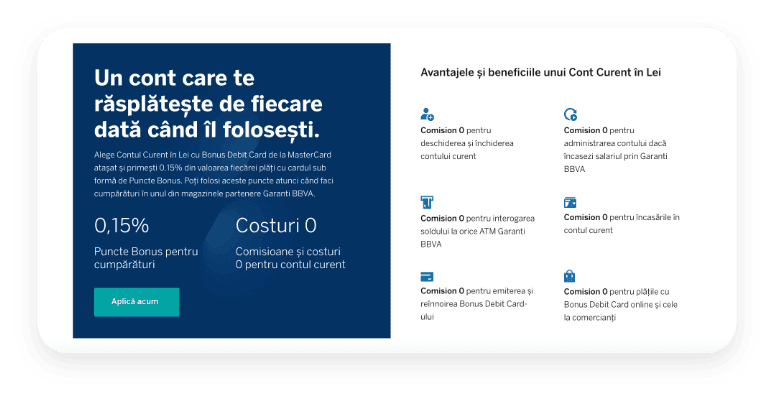 Garanti BBVA Romania project visual: New digital presence