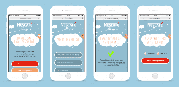 NESCAFÉ Alegria (Nestlé Romania) campaign landing page: The Landing Page