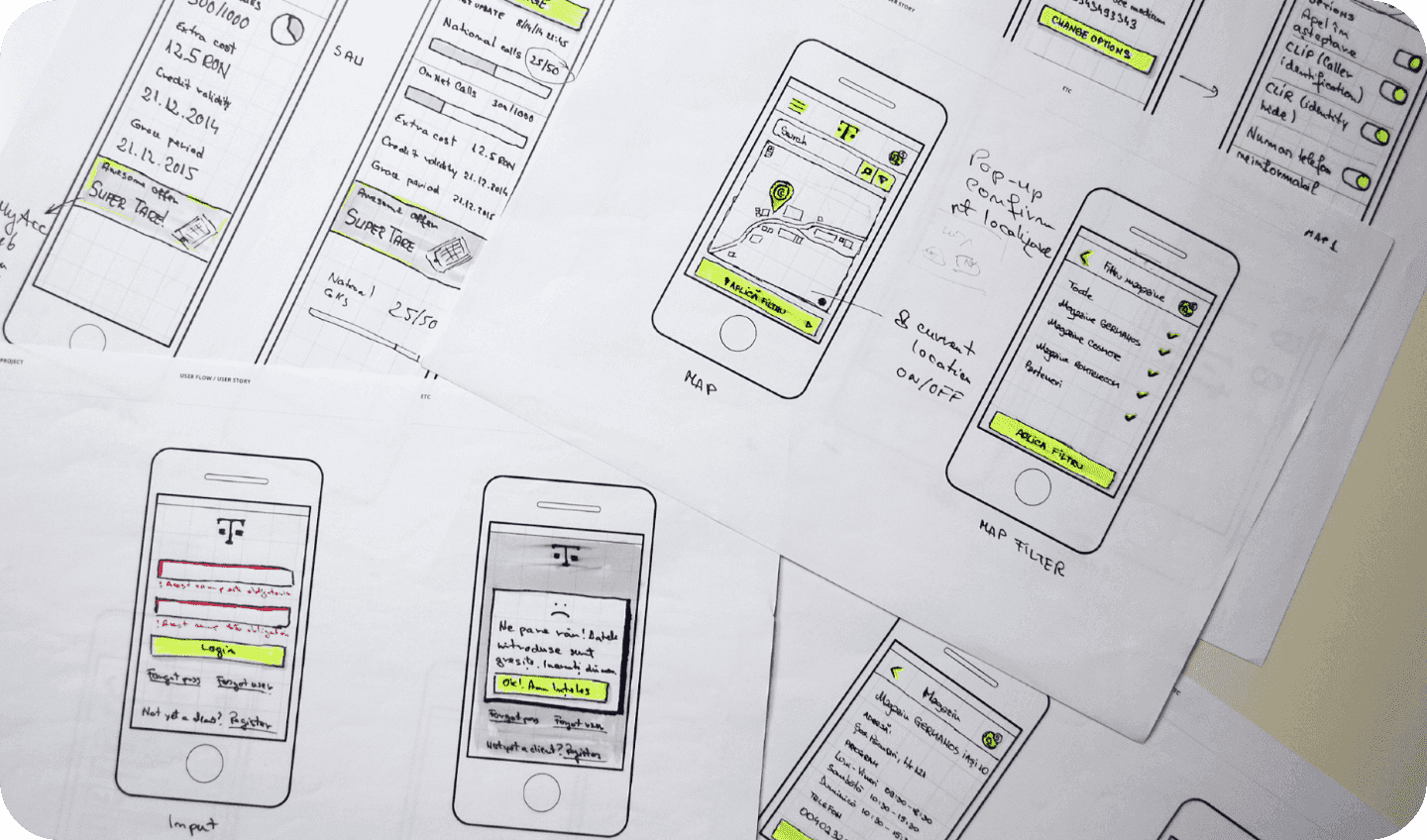 Telekom Romania hand-drawn sketches: Sketching